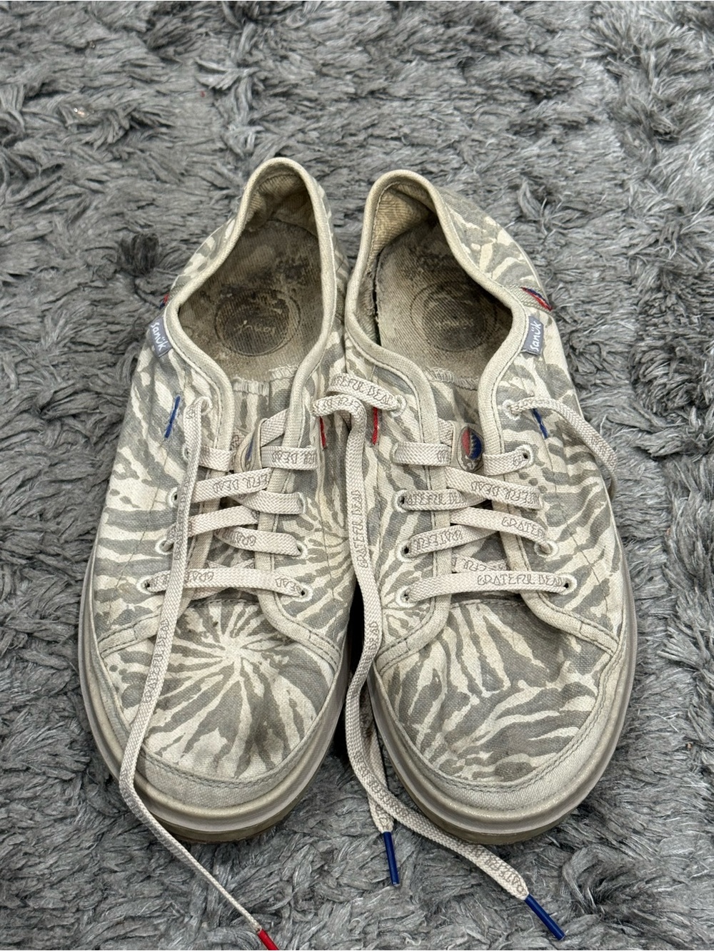 Sunuk Grateful Dead Beige Tie-Dye Adult Unisex Shoes U NOPAL SUSTAINASOLE X GD